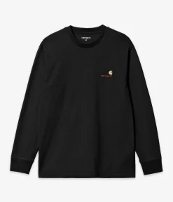 Carhartt WIP American Script Organic Longsleeve (black)